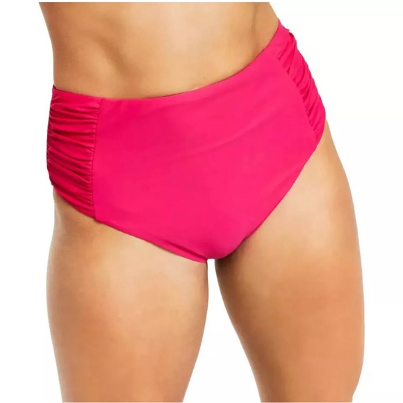 Bar III Womens Pink High-Waist Bikini Beachwear Swim Bottom Separates NWT - Picture 1 of 3
